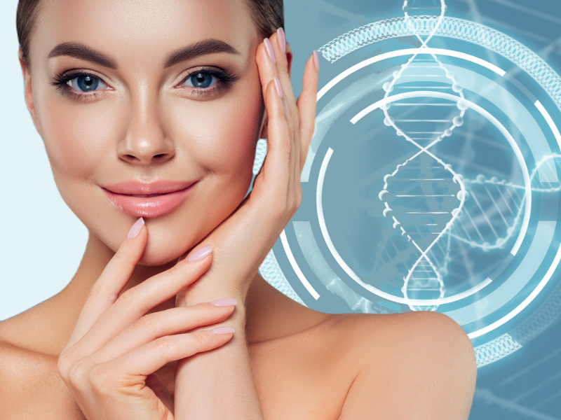 Image of a beautiful woman with perfect and glowing skin after revitalization face treatments